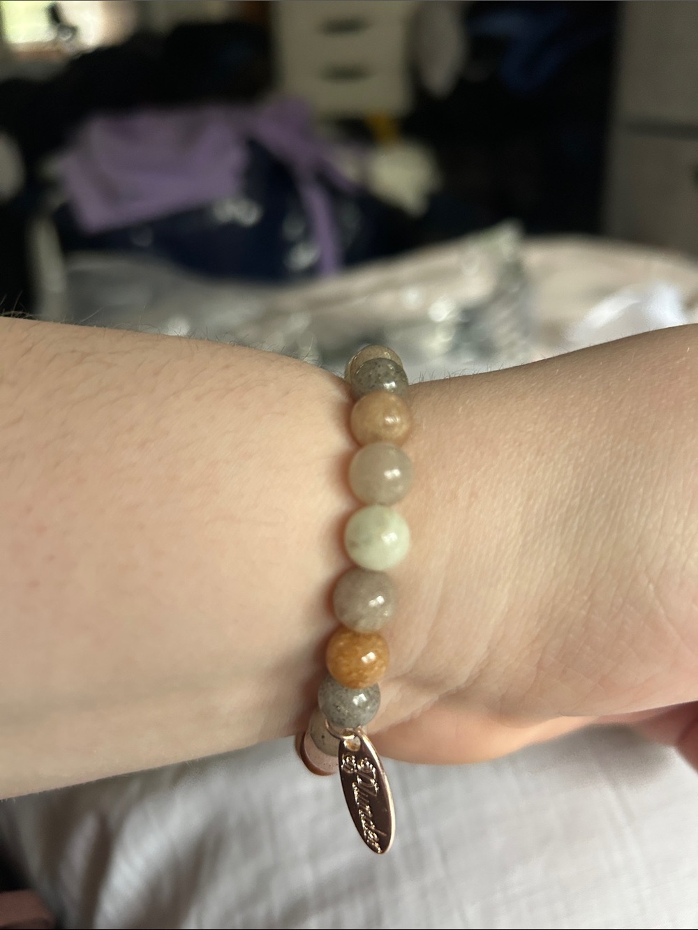 Plunder Natural Stone Beaded Stretch Bracelet - Multicolor